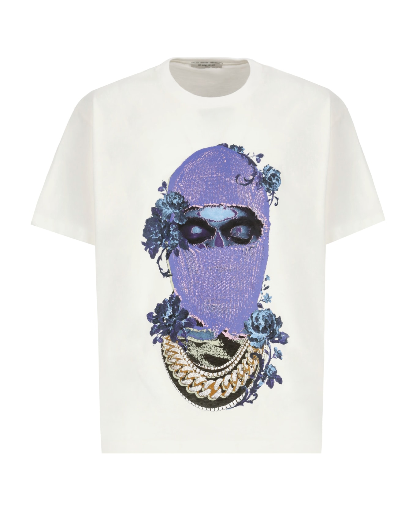 ih nom uh nit Mask Black Roses T-shirt - White