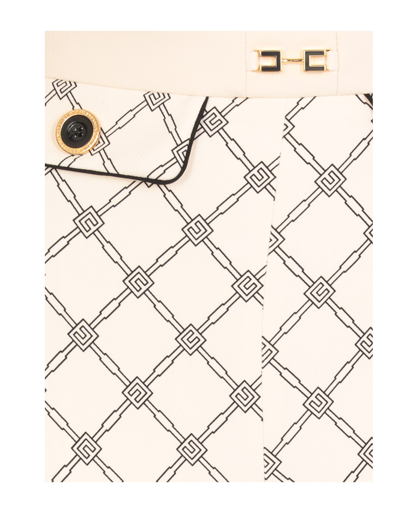 Elisabetta Franchi Poliestere Trousers - Ivory