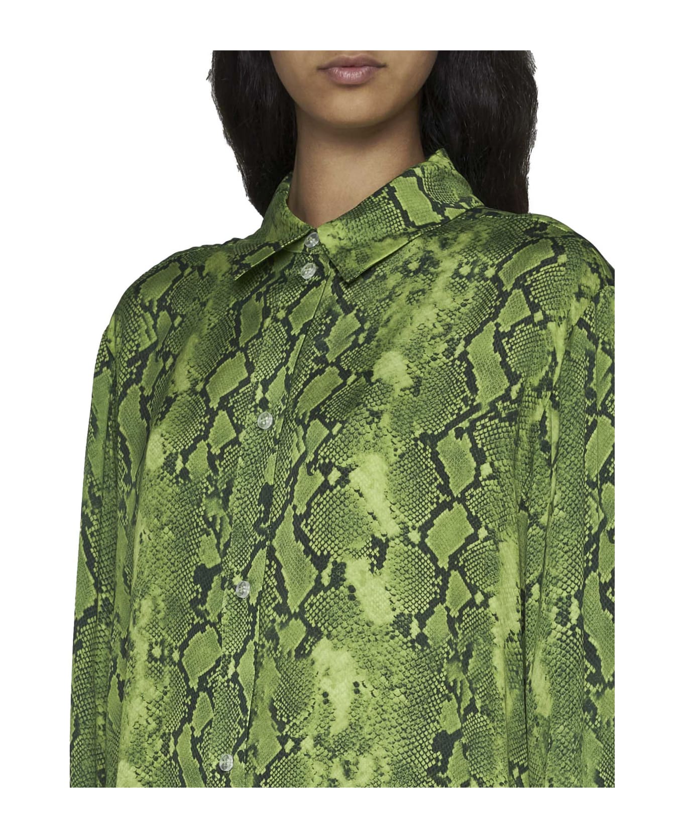 Stine Goya Shirt - Snakeskin green ブラウス