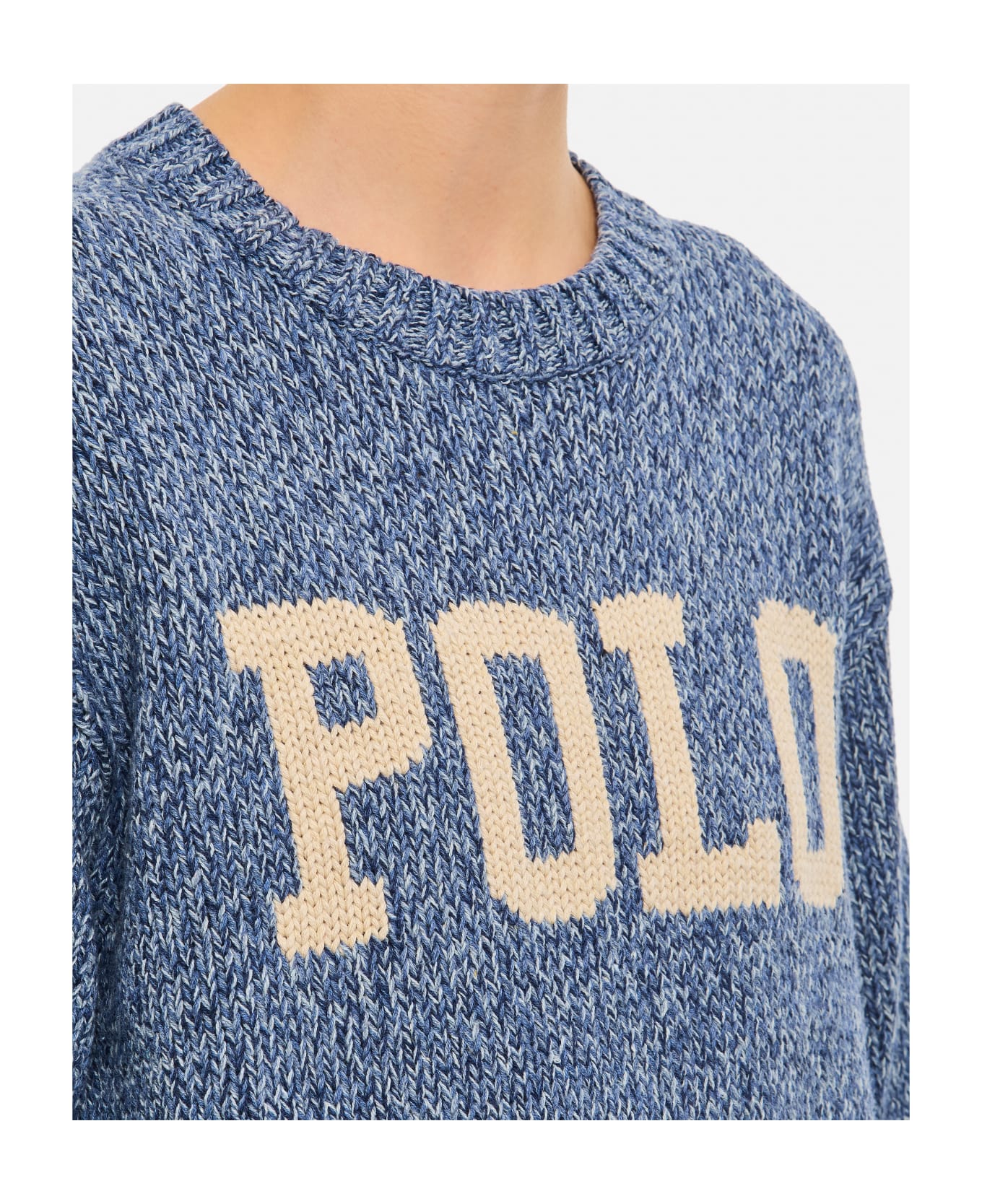 Polo Ralph Lauren Cotton Wool Logo Pullover - Clear Blue フリース