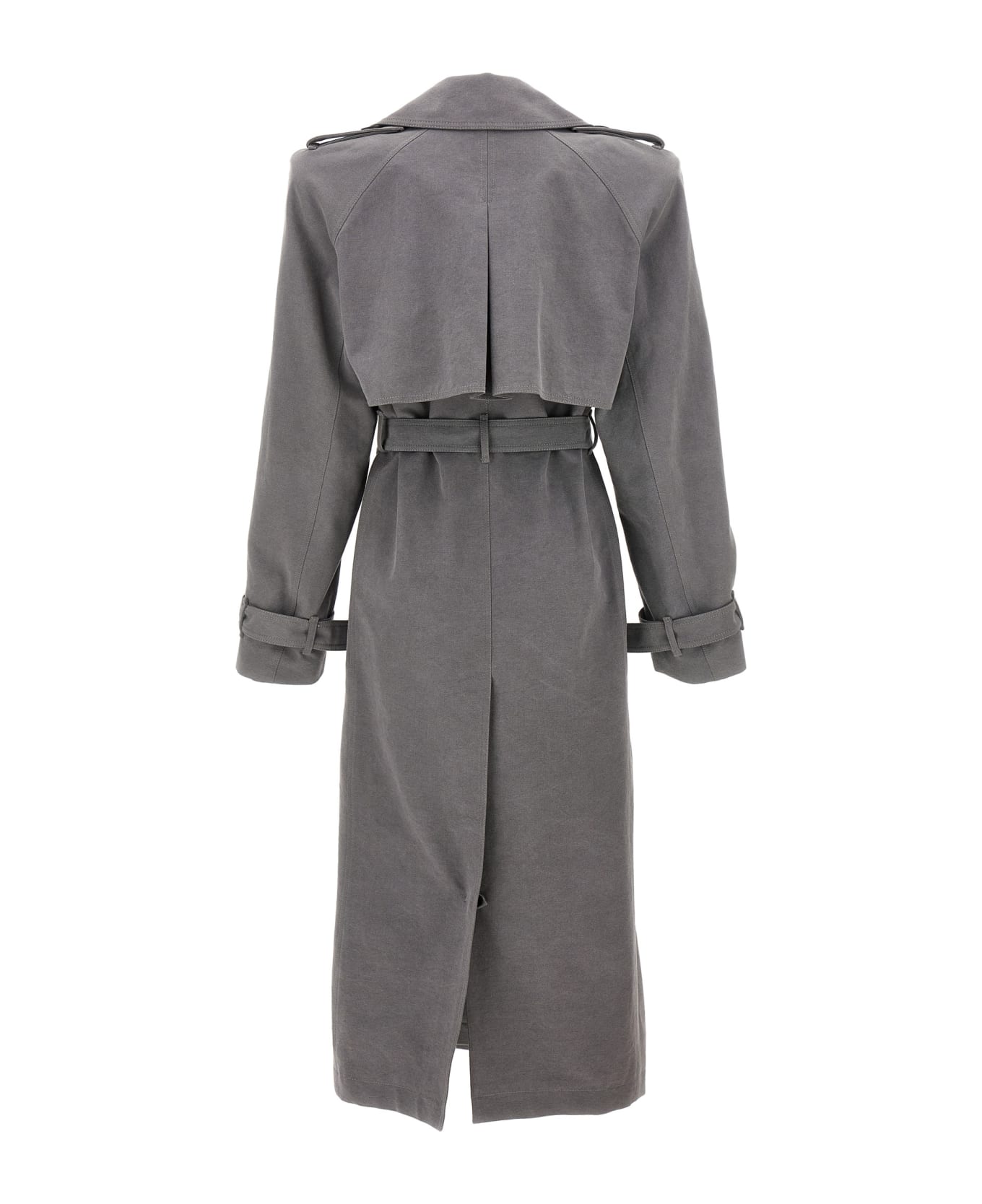 The Attico Double-breasted Trench Coat - Gray