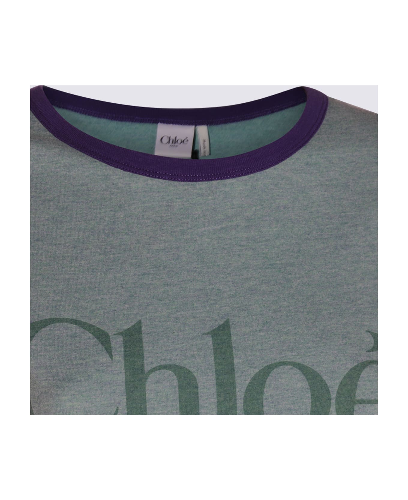 Chloé Green And Purple Cotton T-shirt - GREEN - PURPLE 1