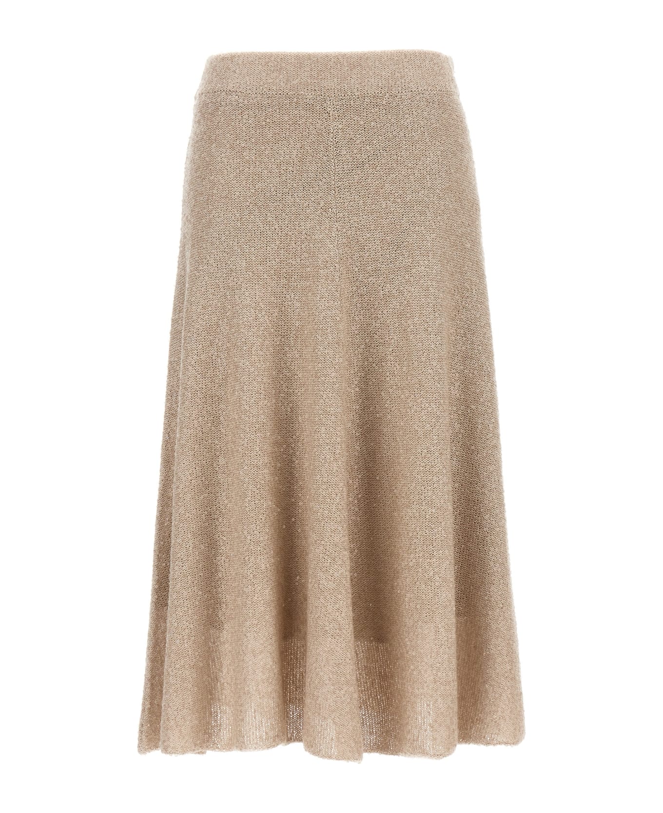 Brunello Cucinelli Sequin Knitted Skirt - Beige