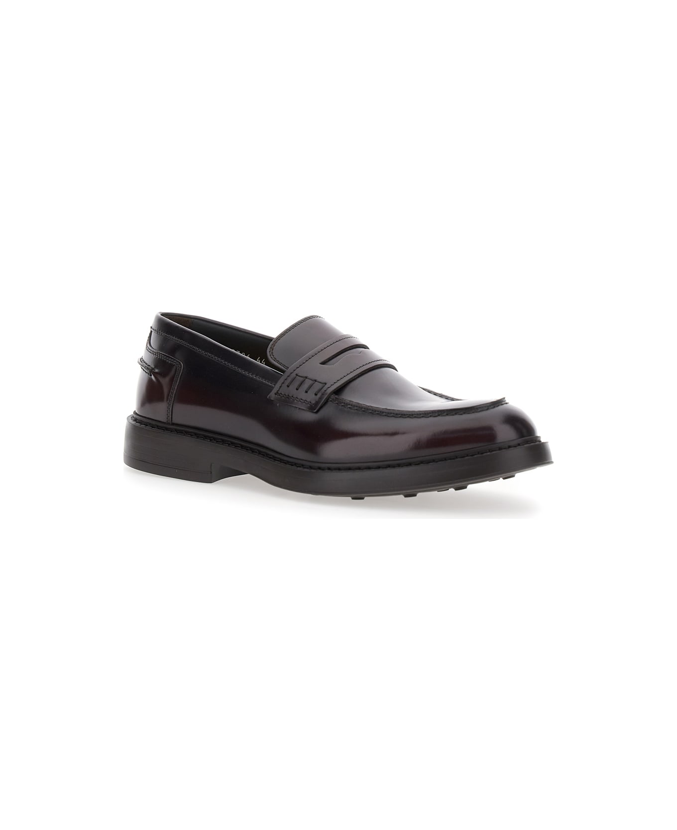 Doucal
s Dark Brown Leather Penny Loafers - TL01