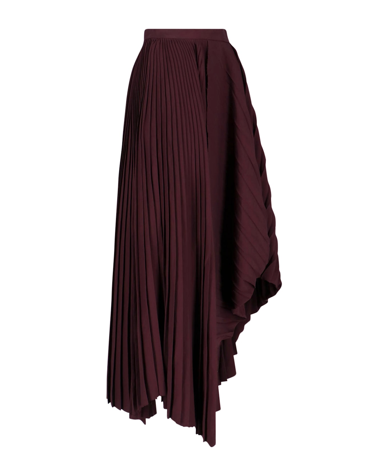 Alexander McQueen Asymmetrical Pleated Midi Skirt - Red