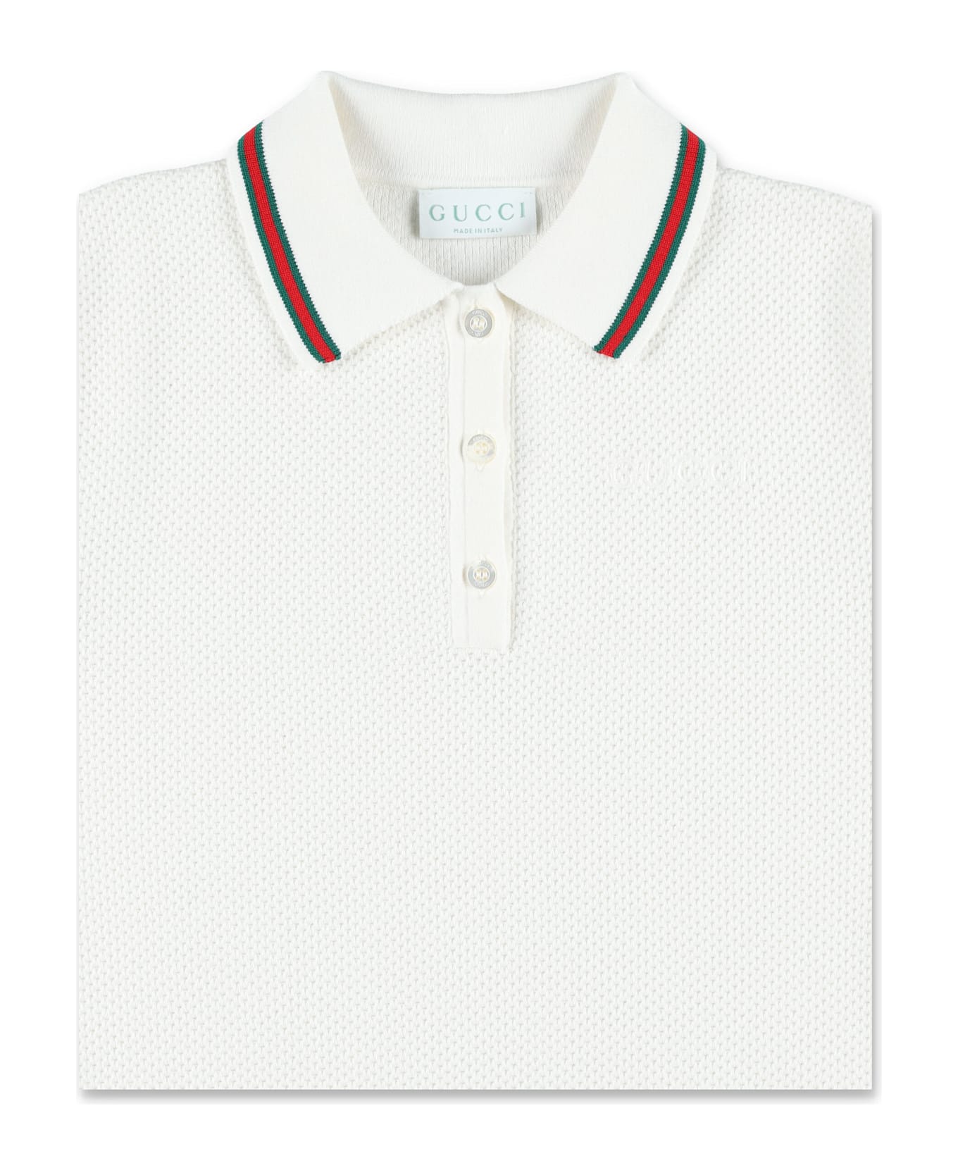 Gucci Kid - Embroidered Polo Dress - WHITE