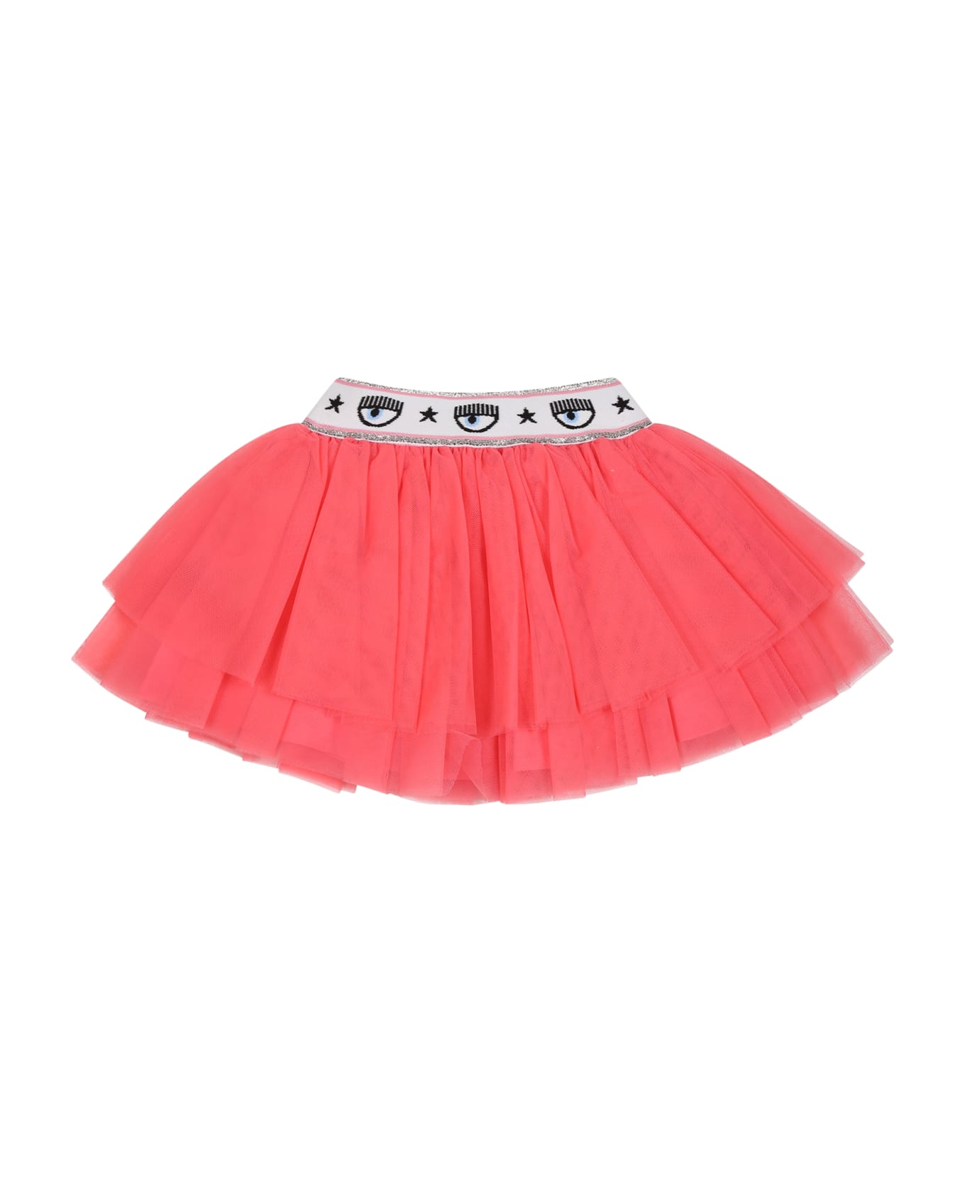 Chiara Ferragni Pink Skirt For Baby Girl With Eyestar - Pink ボトムス