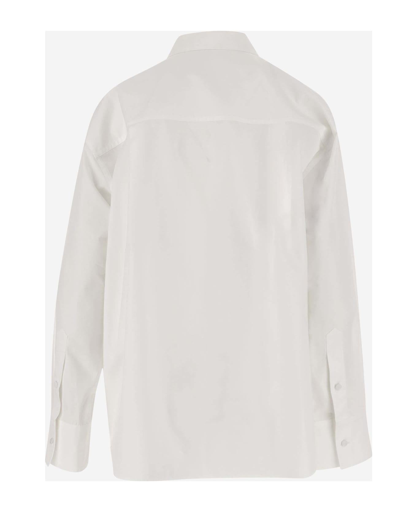 Valentino Cotton Poplin Shirt - White ブラウス