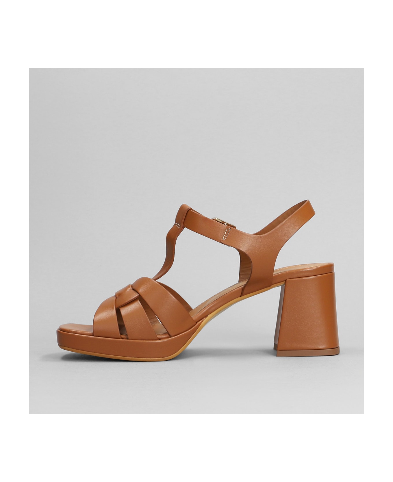 Julie Dee Sandals In Leather Color Leather - leather color