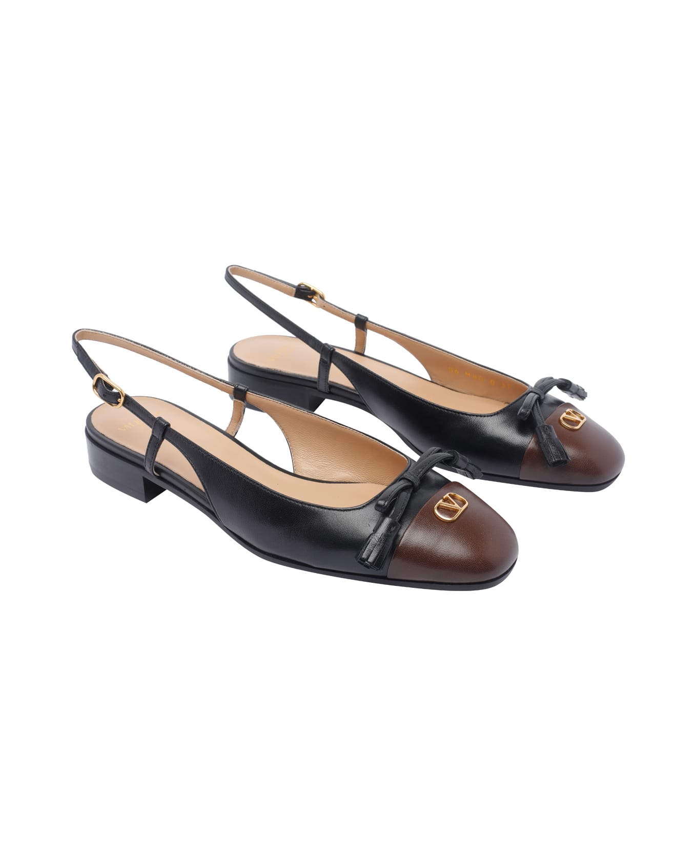 Valentino Garavani Valet Du Roi Slingback Ballets - Black