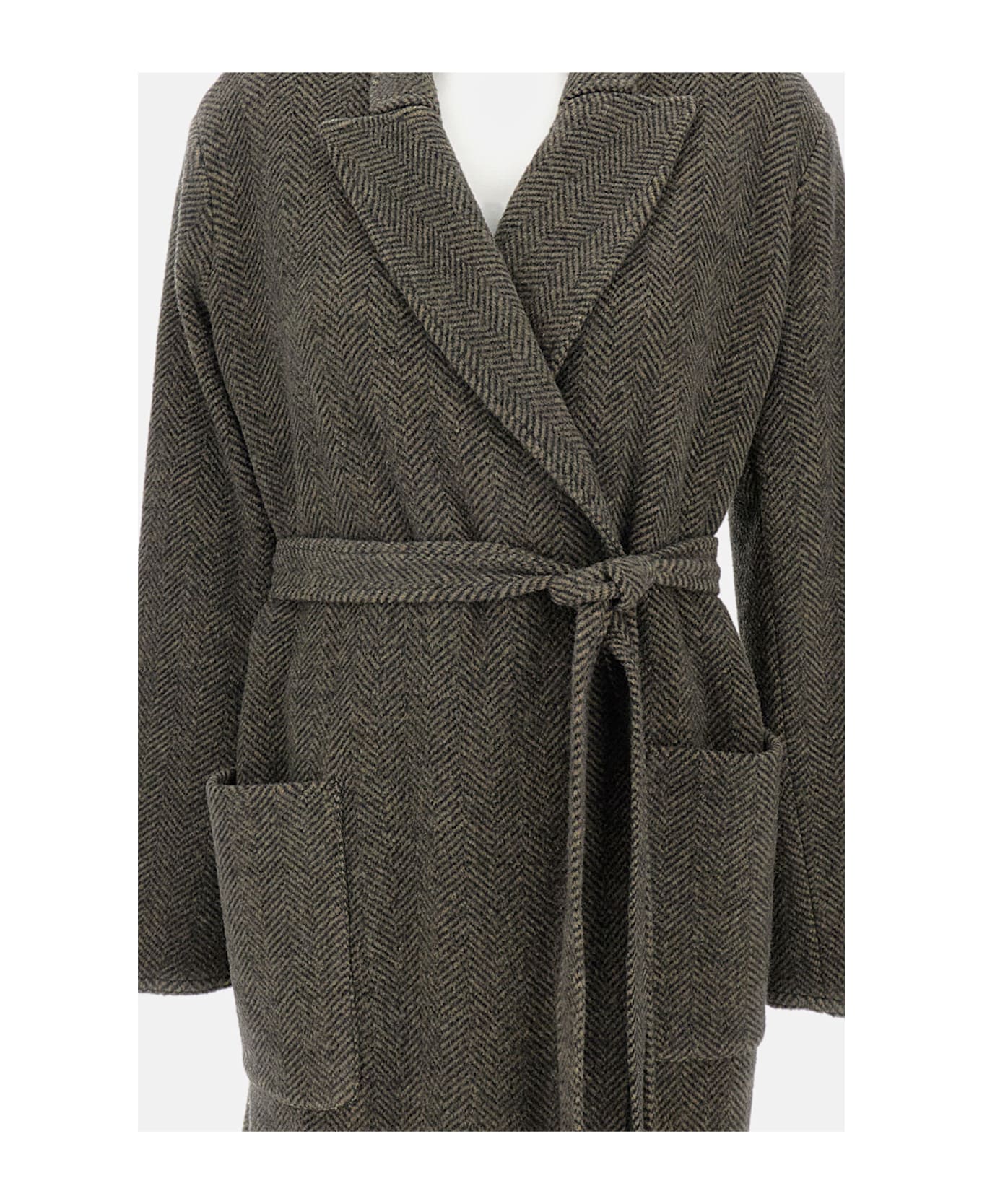 Dusan Long Coat Patch Pocket - Brown