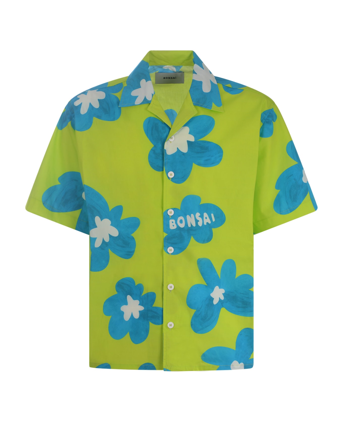 Bonsai Shirt Bowling Bonsai "flower" In Cotton - Verde acido
