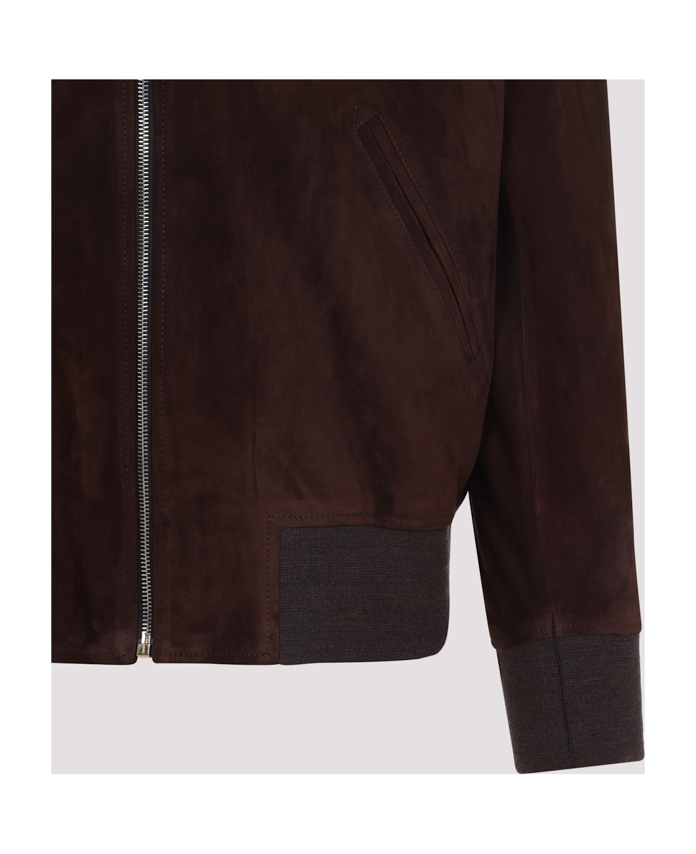 Paul Smith Regular Fit Suede Bomber Jacket - A Red レザージャケット