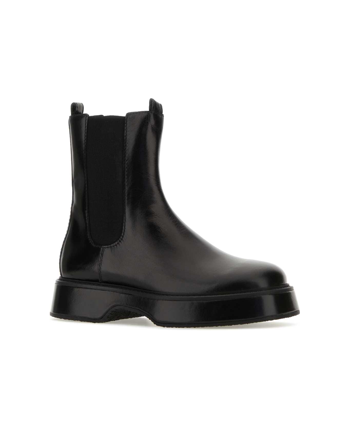 Ami Alexandre Mattiussi Black Leather Ankle Boots - BLACK