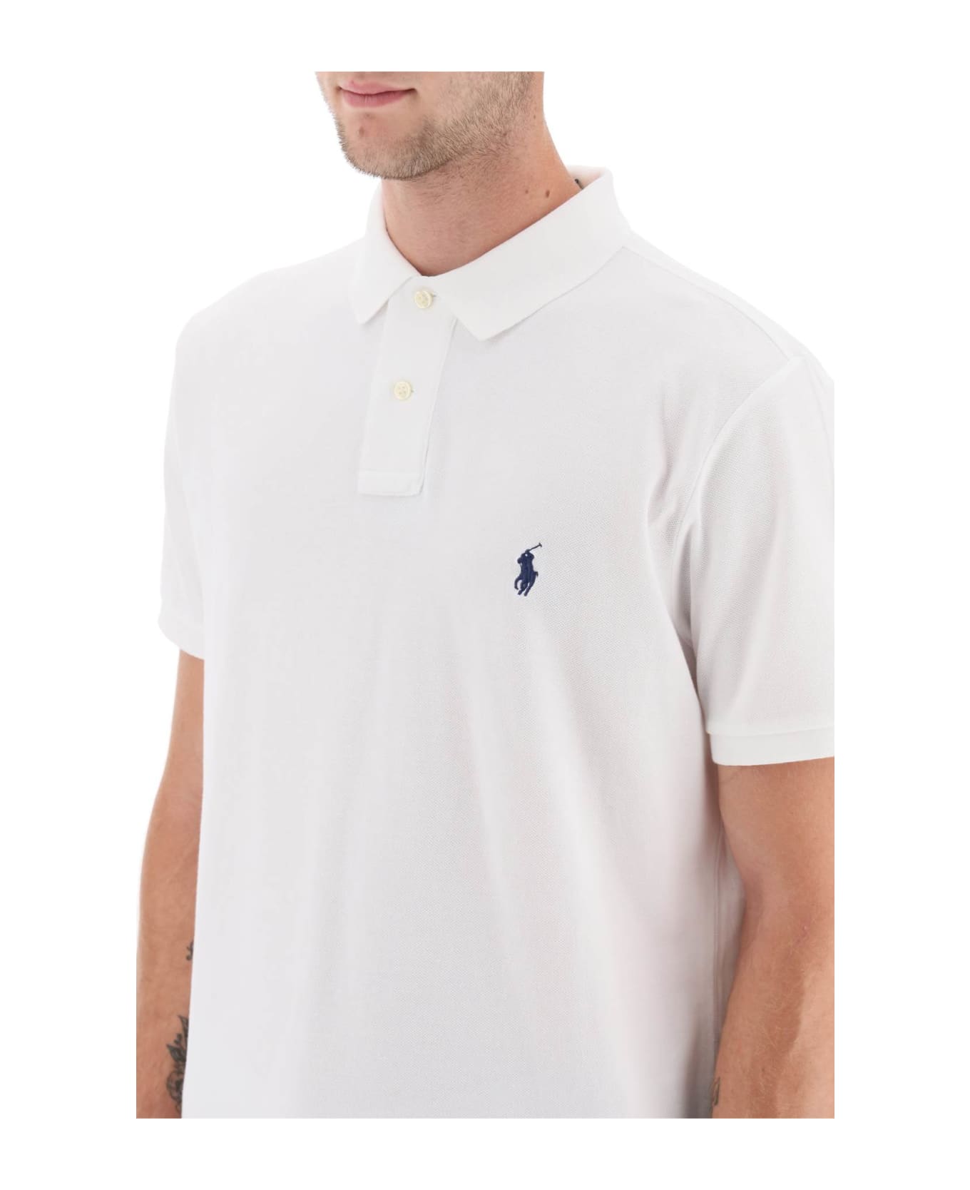 Ralph Lauren Pique Cotton Polo Shirt - White