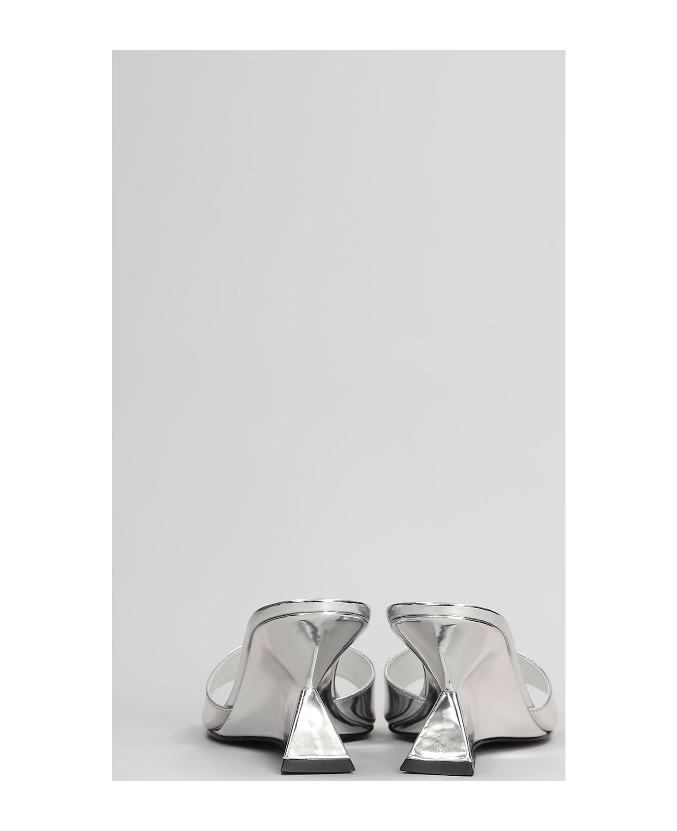 Schutz Abbie Sculpt Slipper-mule In Silver Leather - silver