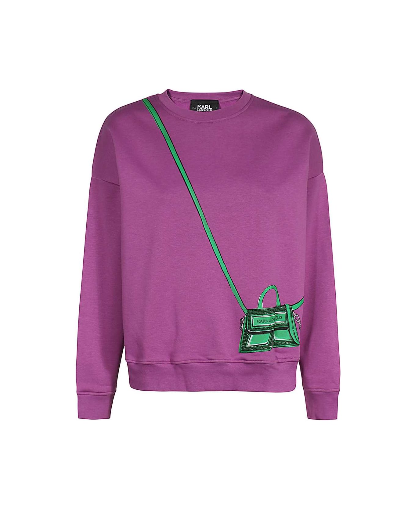 Karl Lagerfeld Printed Crew-neck Sweatshirt - purple
