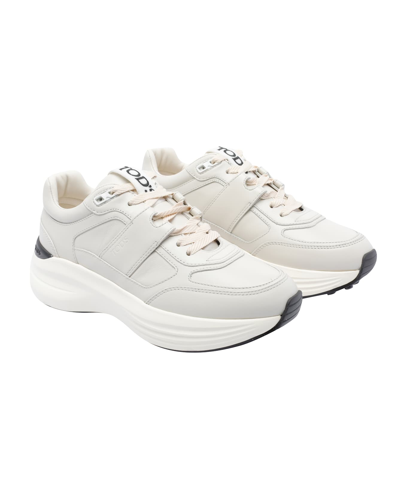 Tod
s Leather And Technical Fabric Sneakers - White