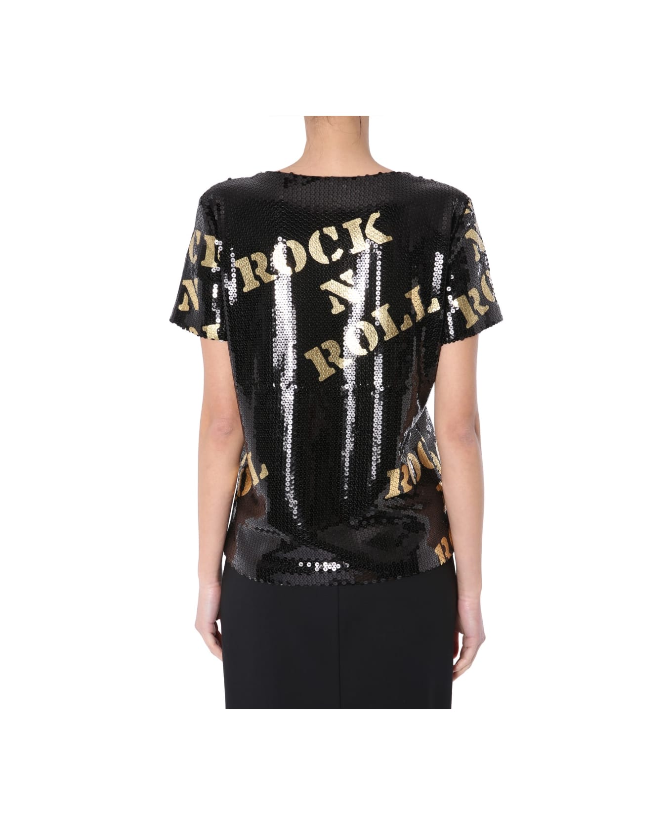 Moschino T-shirt With Sequins - BLACK