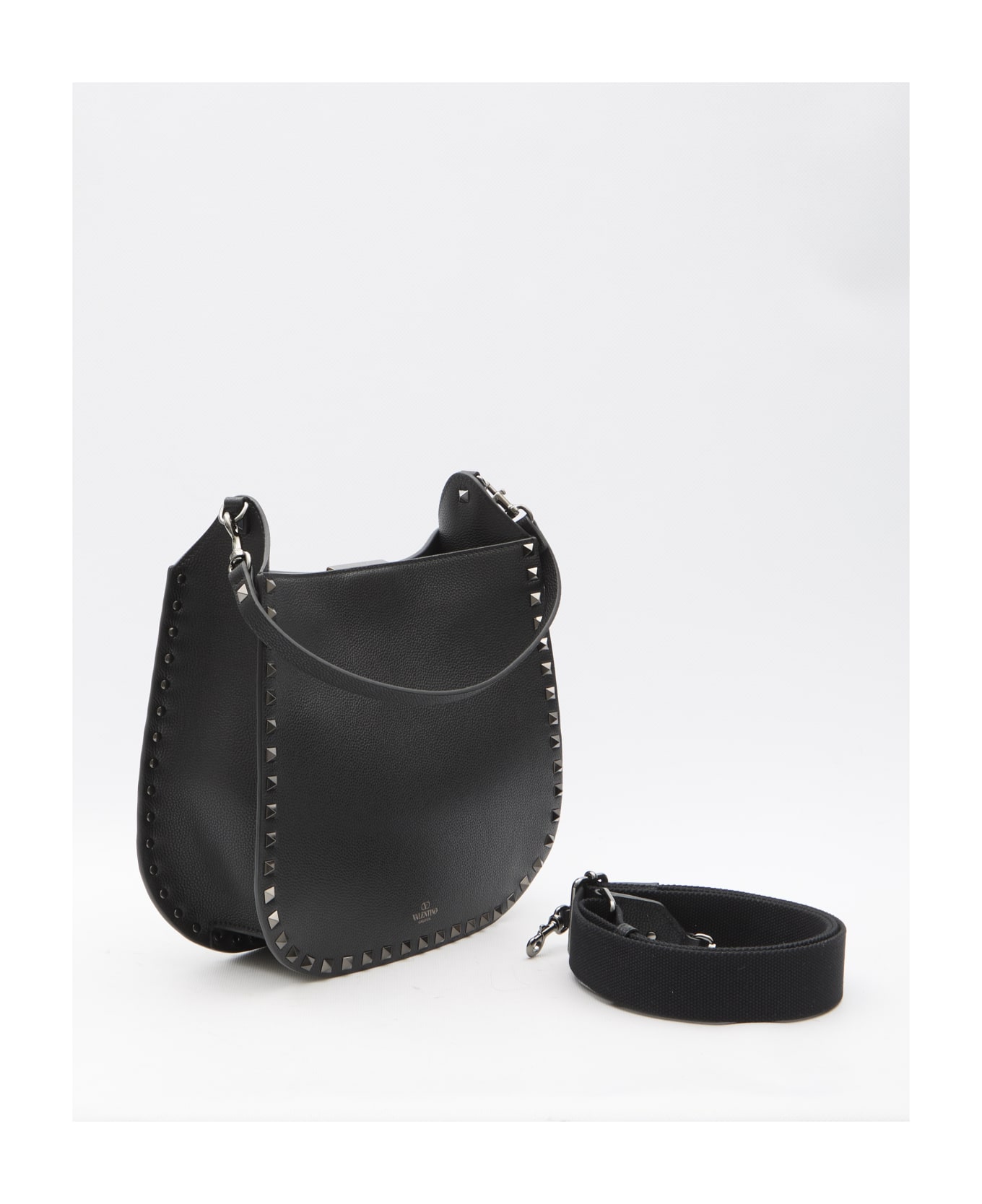 Valentino Garavani Hobo Rockstud Bag - Black