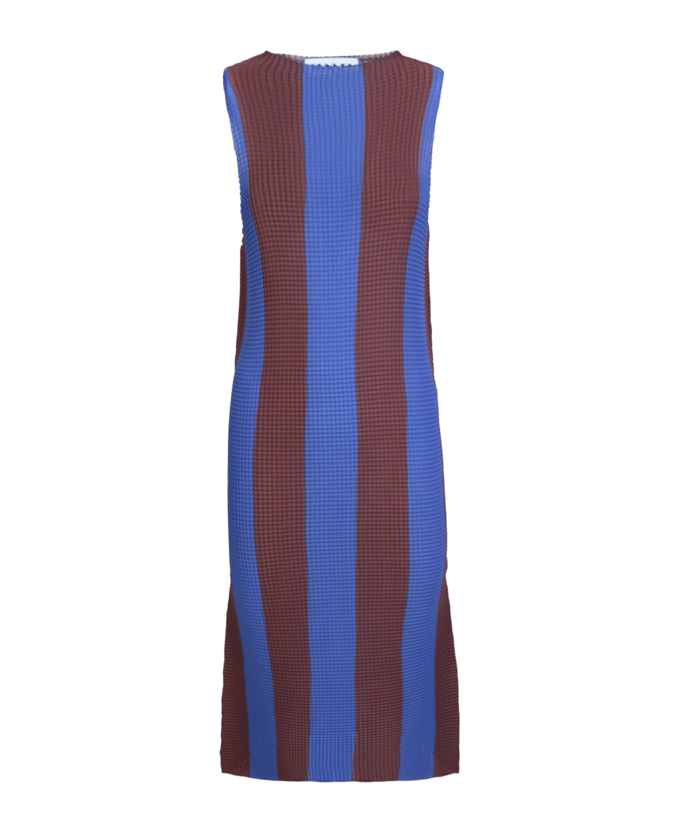 Sunnei Blue/brown Pleated Midi Dress - Blue