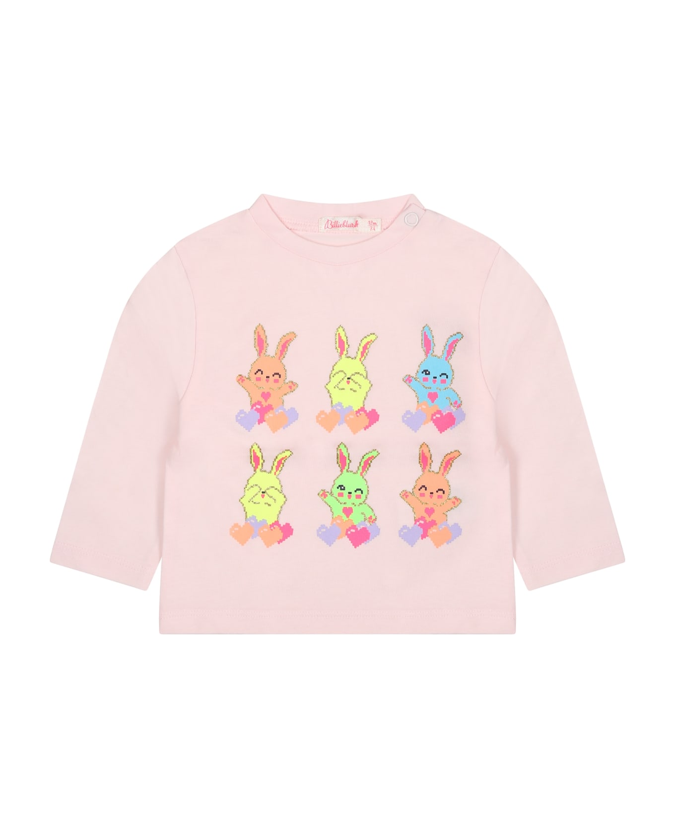 Billieblush Pink T-shirt For Baby Girl With Rabbit - Pink