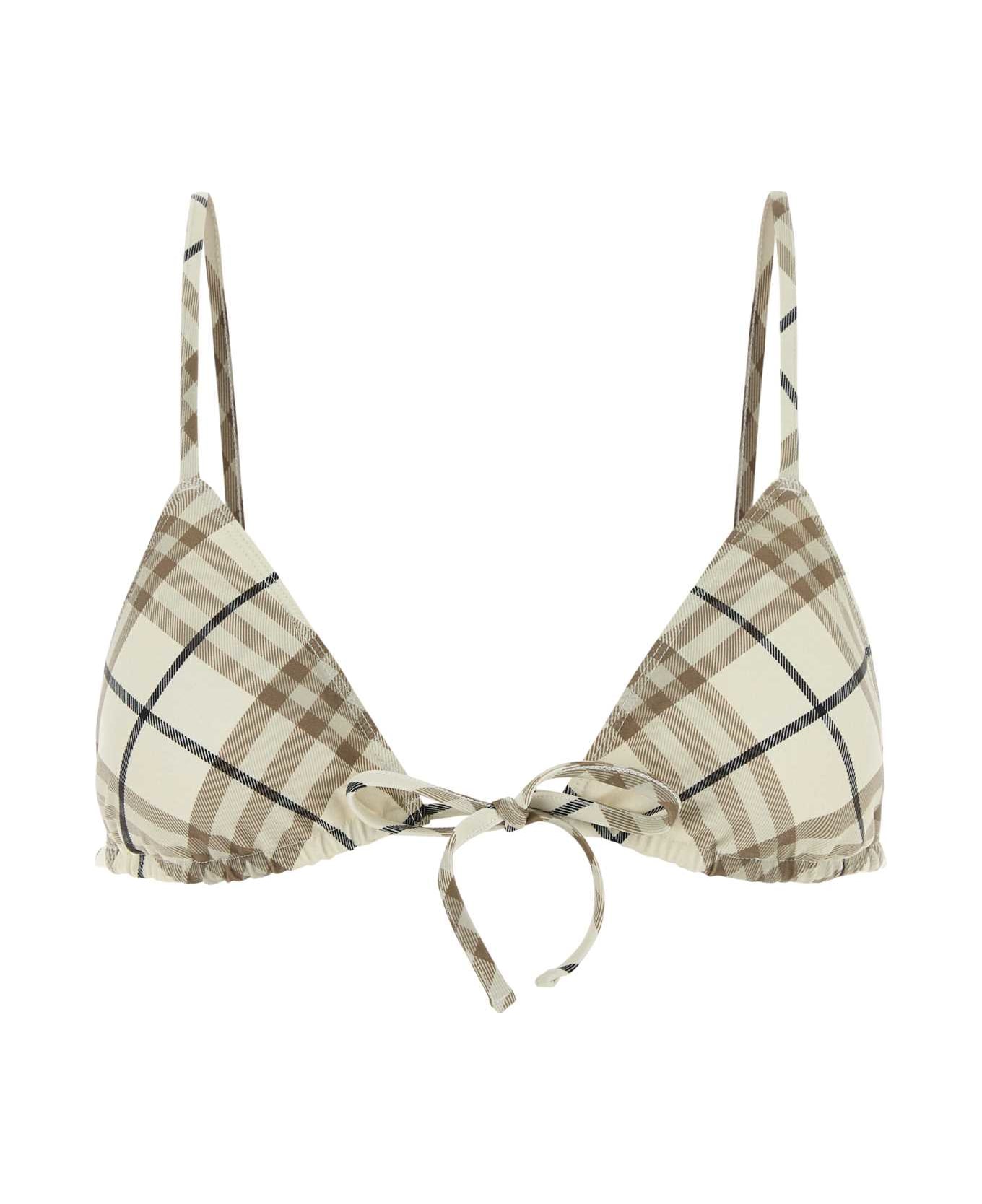 Burberry Printed Stretch Nylon Bikini Top - COTTONIPCHECK