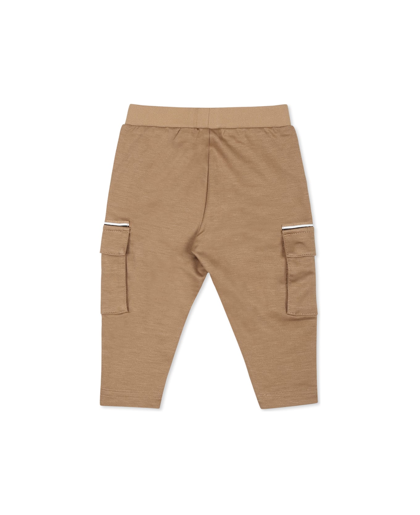 Hugo Boss Beige Trousers For Baby Boy With Logo - Beige
