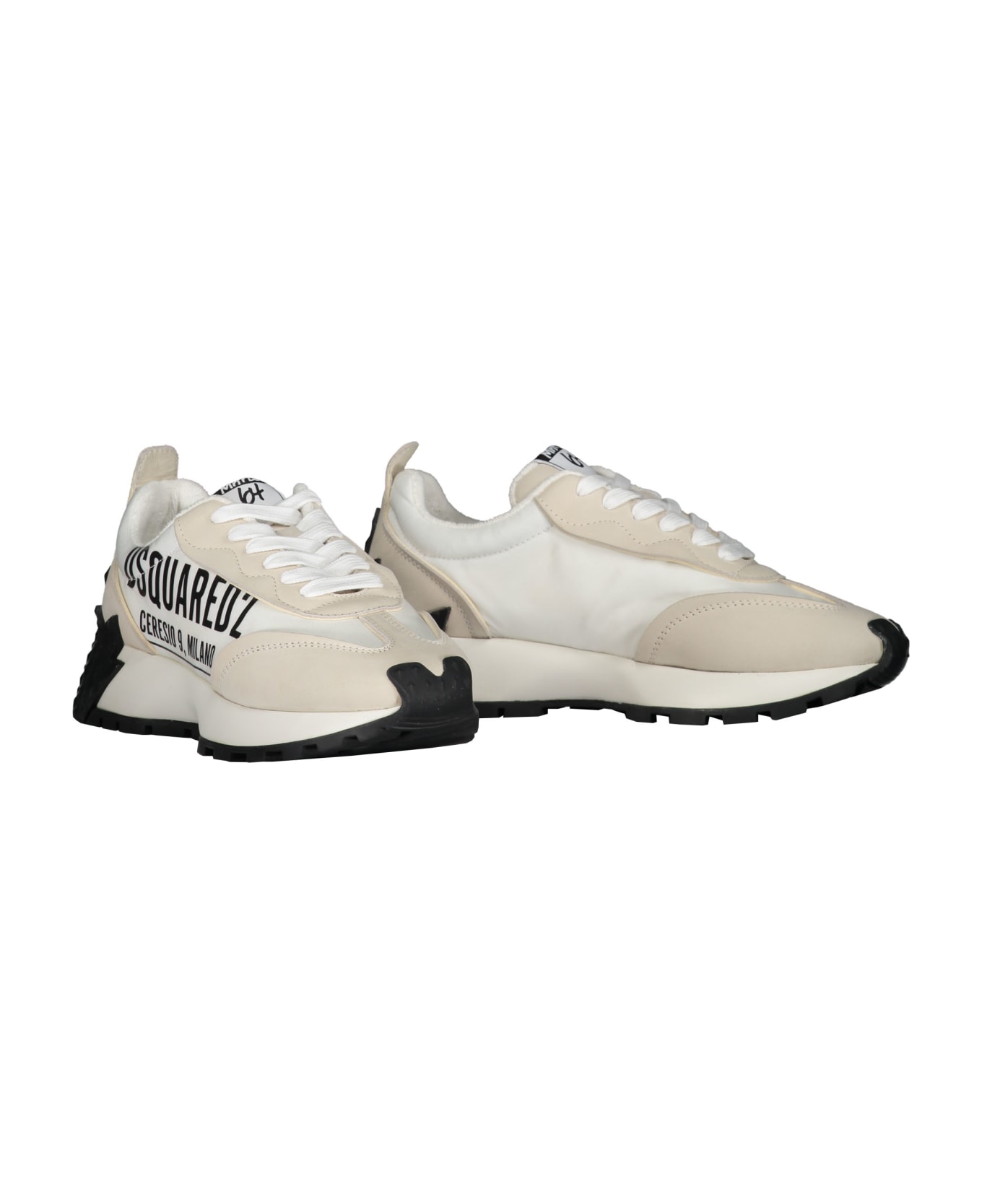 Dsquared2 Logo Detail Leather Sneakers - White スニーカー