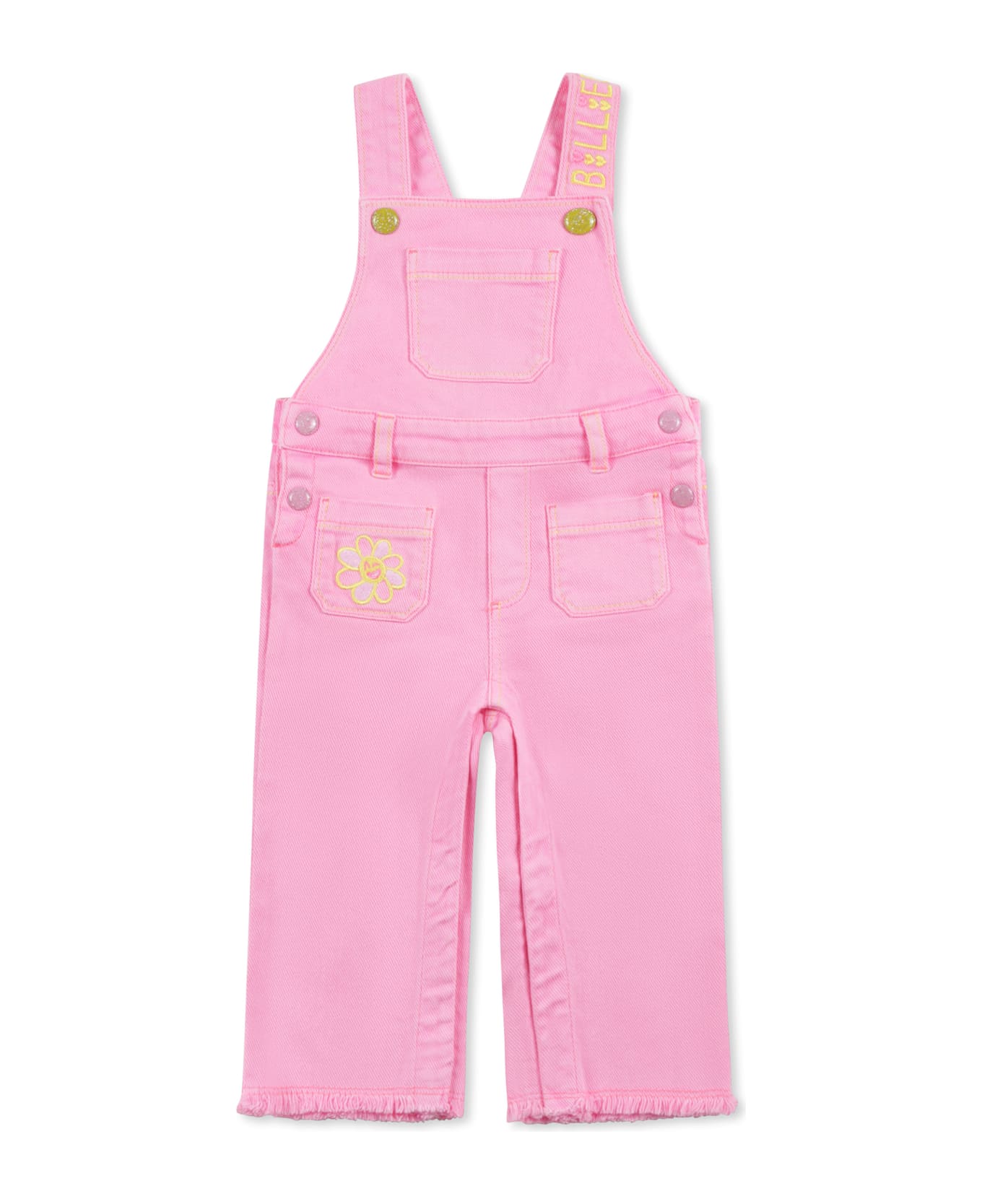 Billieblush Pink Dungarees For Baby Girl With Logo - Pink