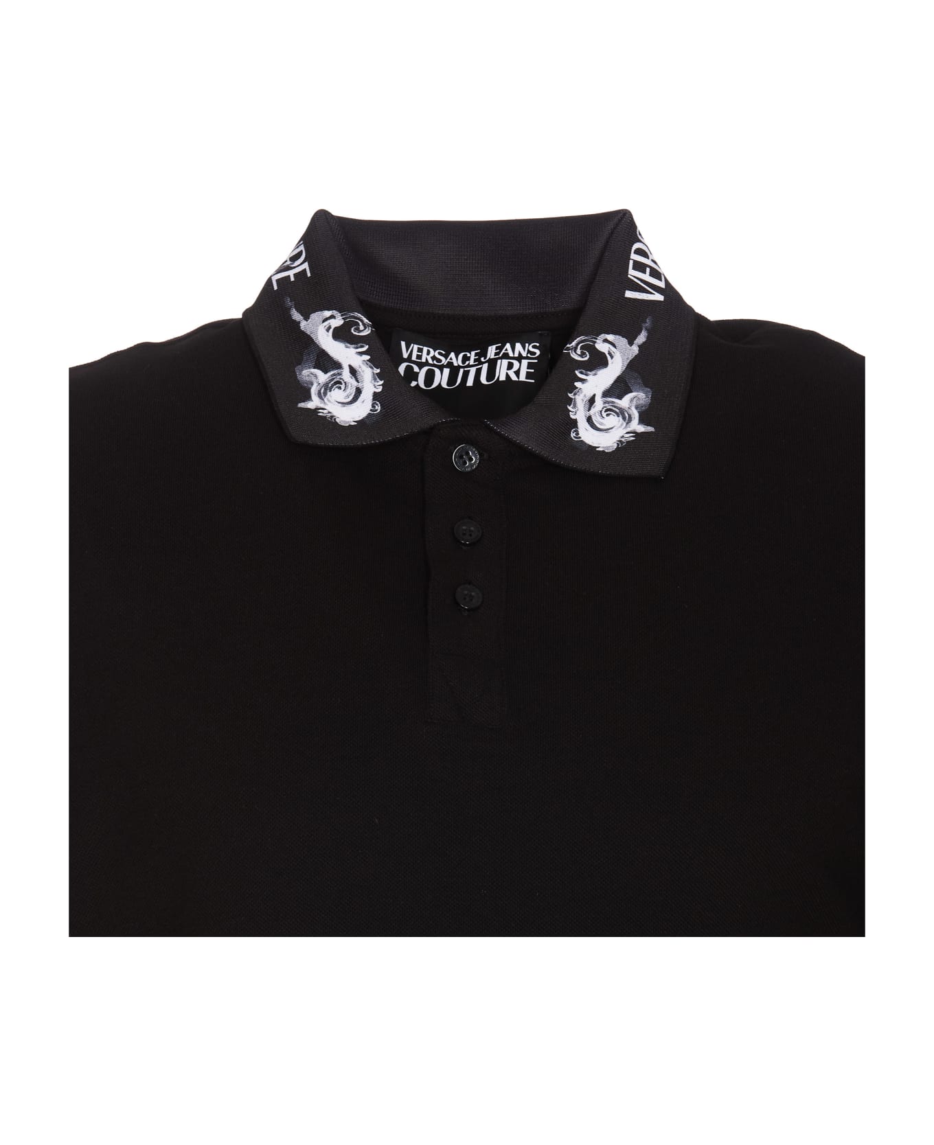 Versace Jeans Couture Watercolour Couture Polo - Black