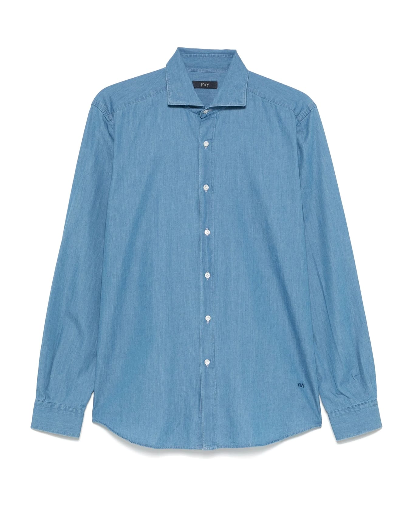 Fay Blue Chambray Shirt - Blue
