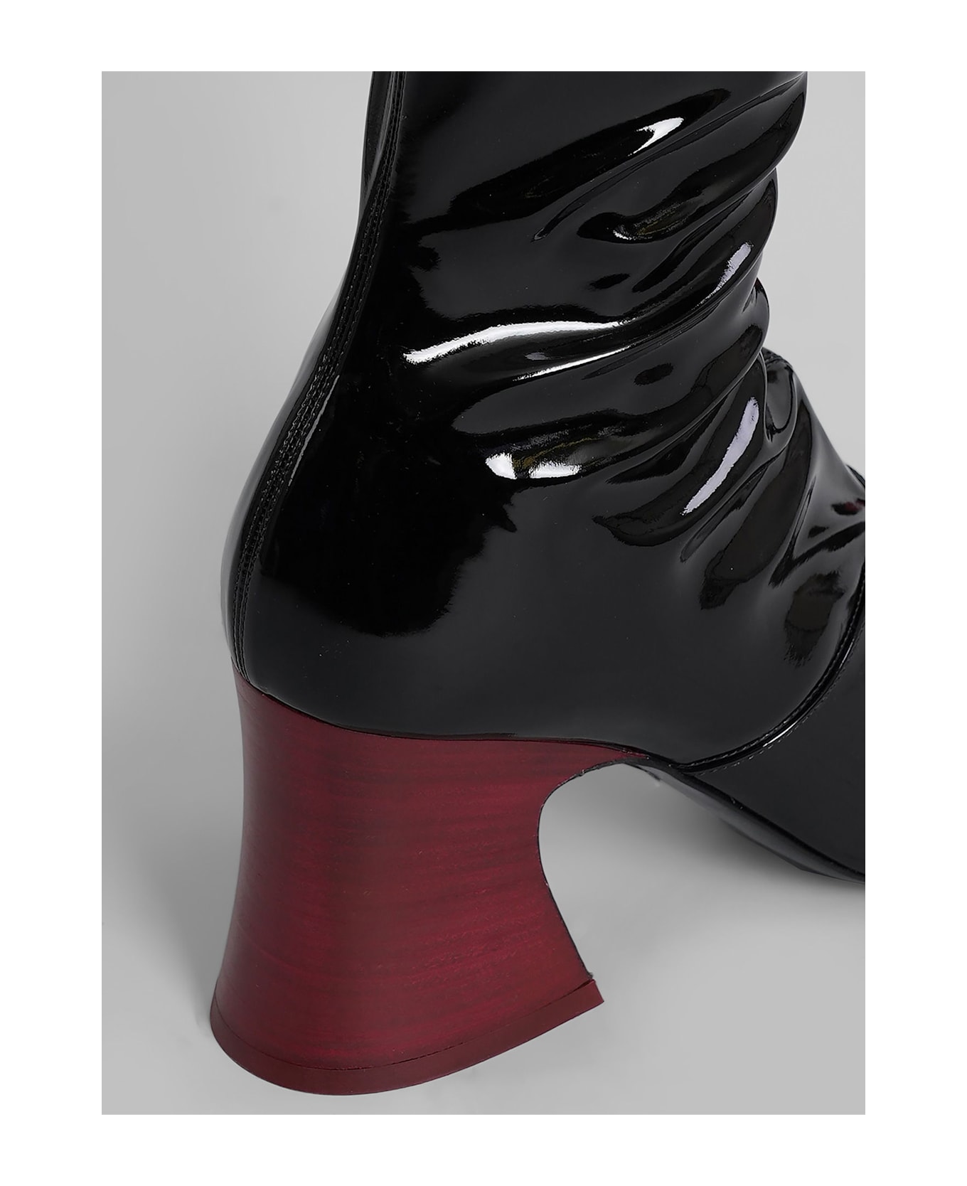 Chloé Janis High Heels Boots In Black Patent Leather - black