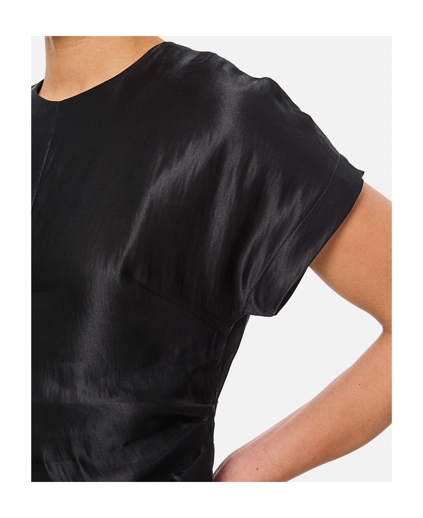 Loulou Studio Fitted Short-sleeved Blouse - Black