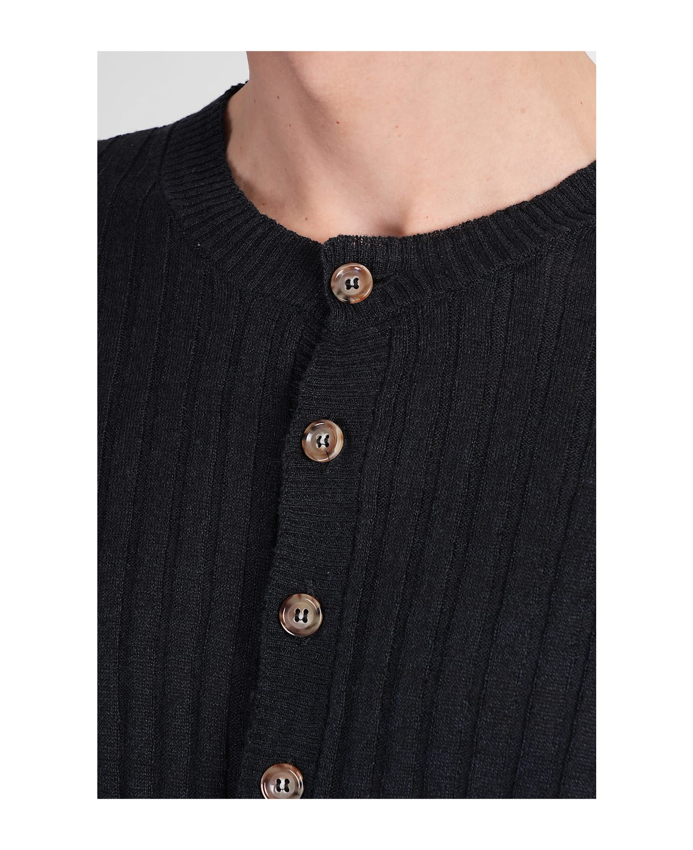 Mauro Grifoni T-shirt In Black Linen - black