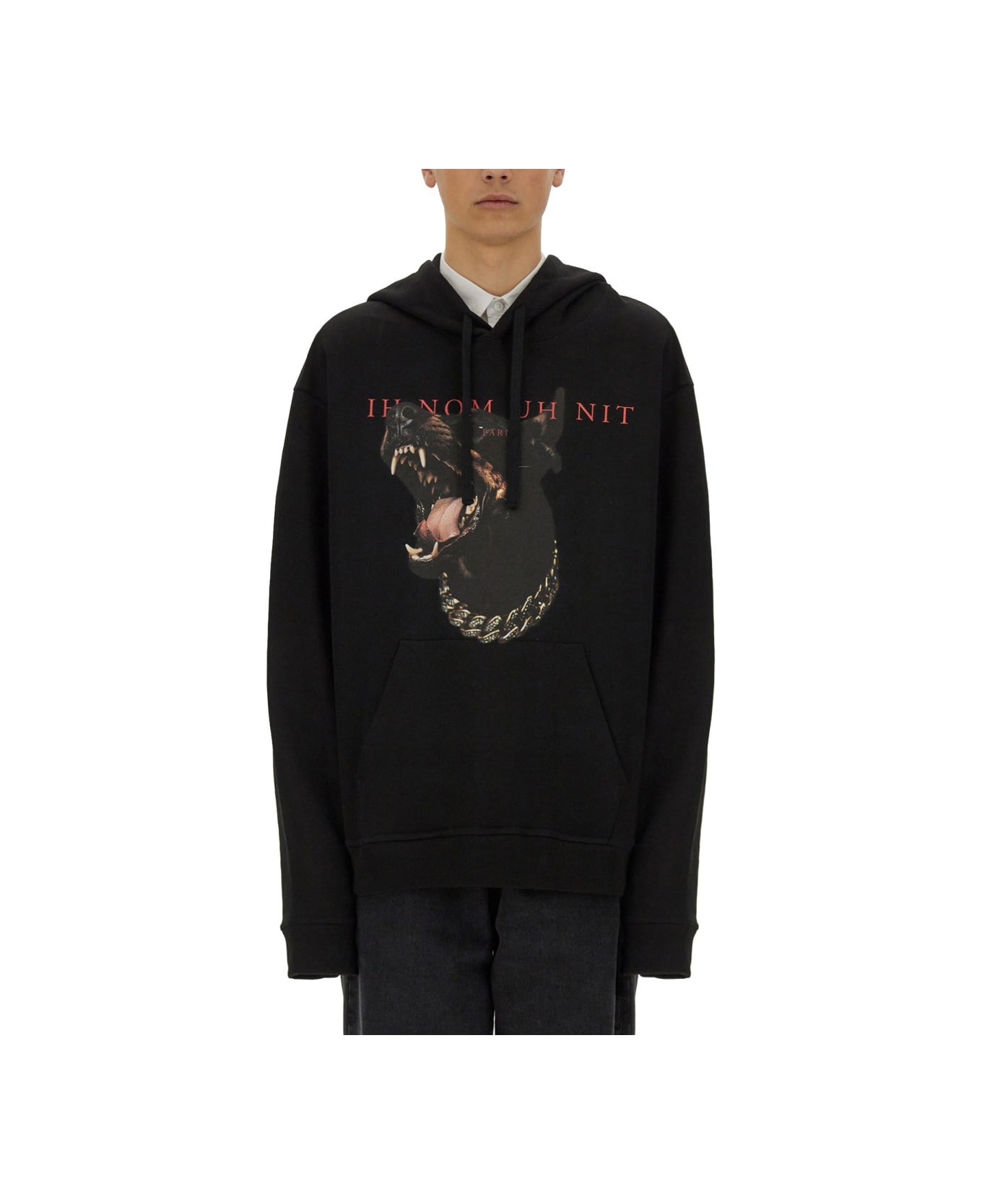 ih nom uh nit Dobermann Print Sweatshirt - BLACK