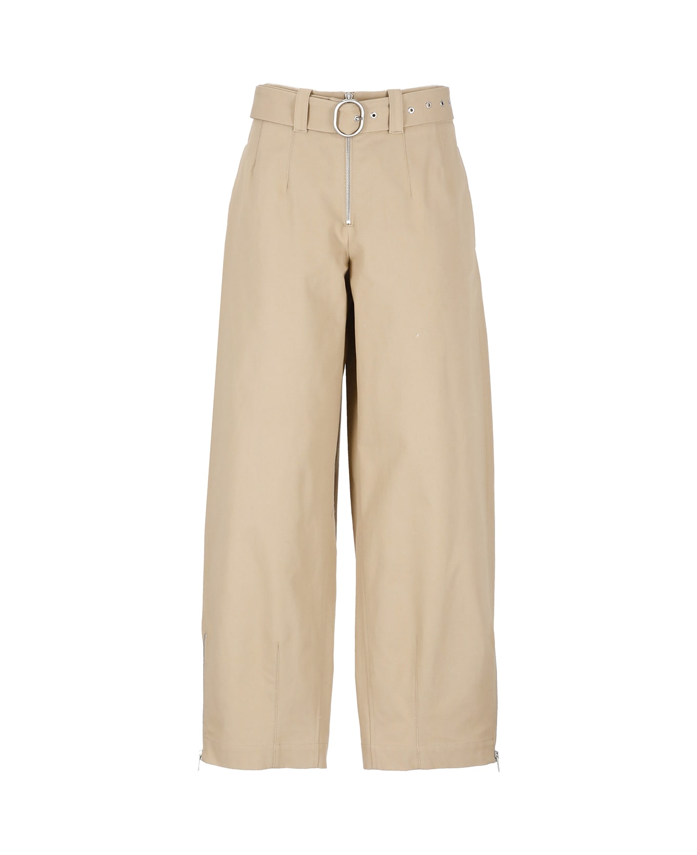Jil Sander Cotton Tailored Trousers - Beige ボトムス
