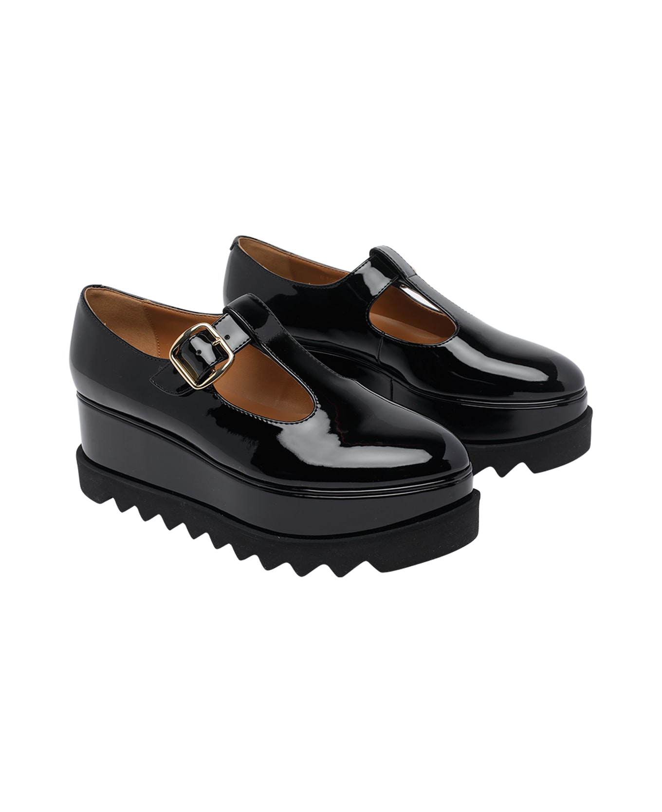 Stella McCartney Mary Jane Elyse Wedge Shoes - Black