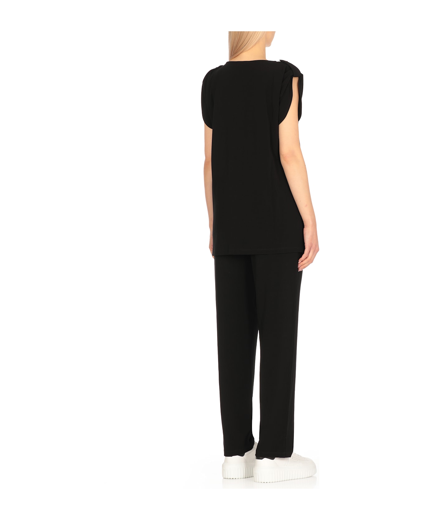 Fay Short Sleeve Blouse - Black