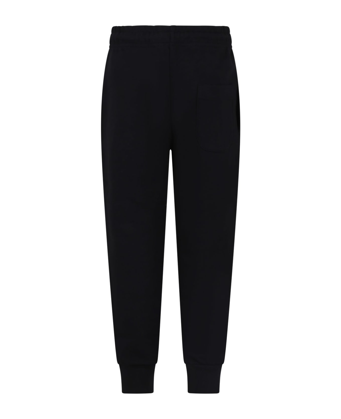 MSGM Black Trousers For Kids With Logo - Nero ボトムス