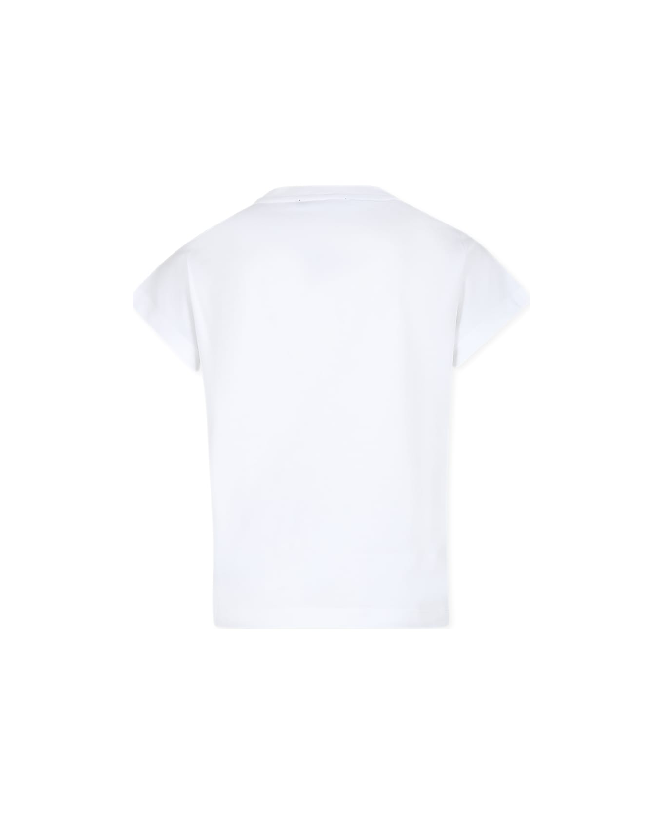Balmain White T-shirt For Girl With Logo - White