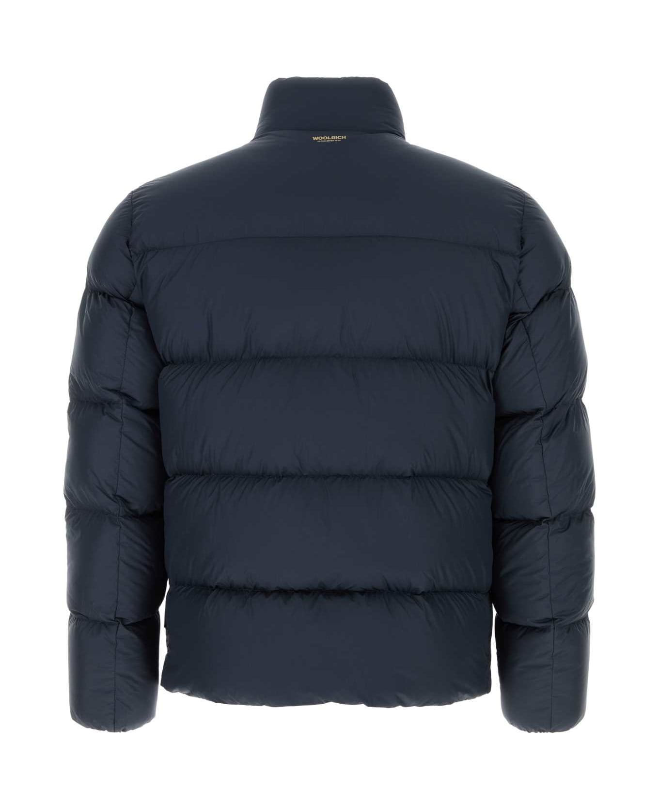 Woolrich Navy Blue Polyester Down Jacket - MELBLU