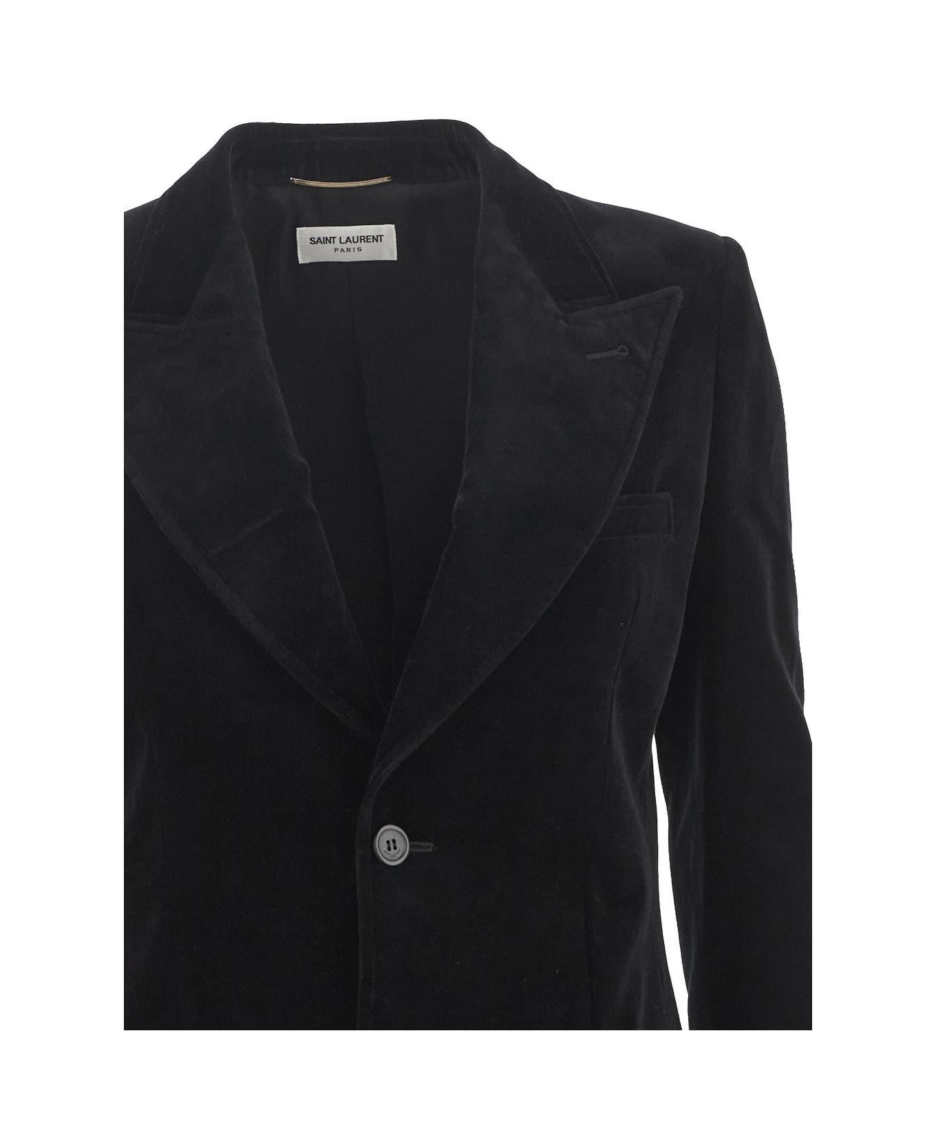 Saint Laurent Velvet Jacket - BLACK コート