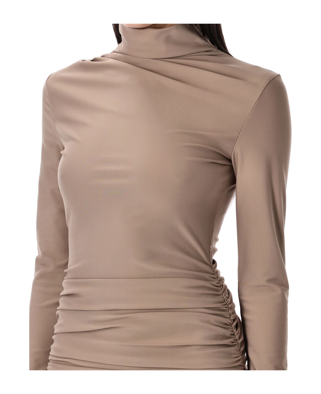 The Andamane Oleandra Mini Dress - GREIGE