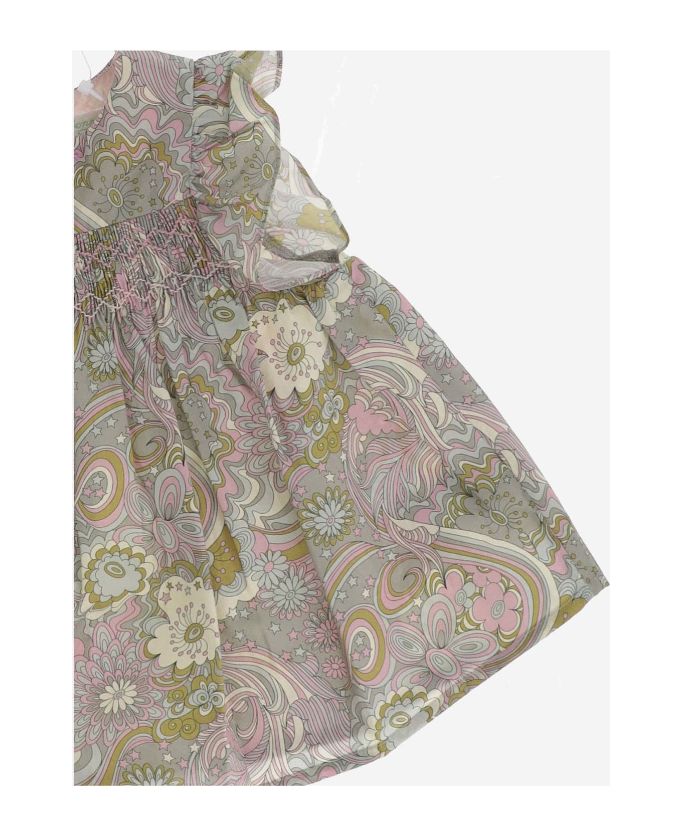 Bonpoint Cotton Dress With Floral Pattern - Multicolore