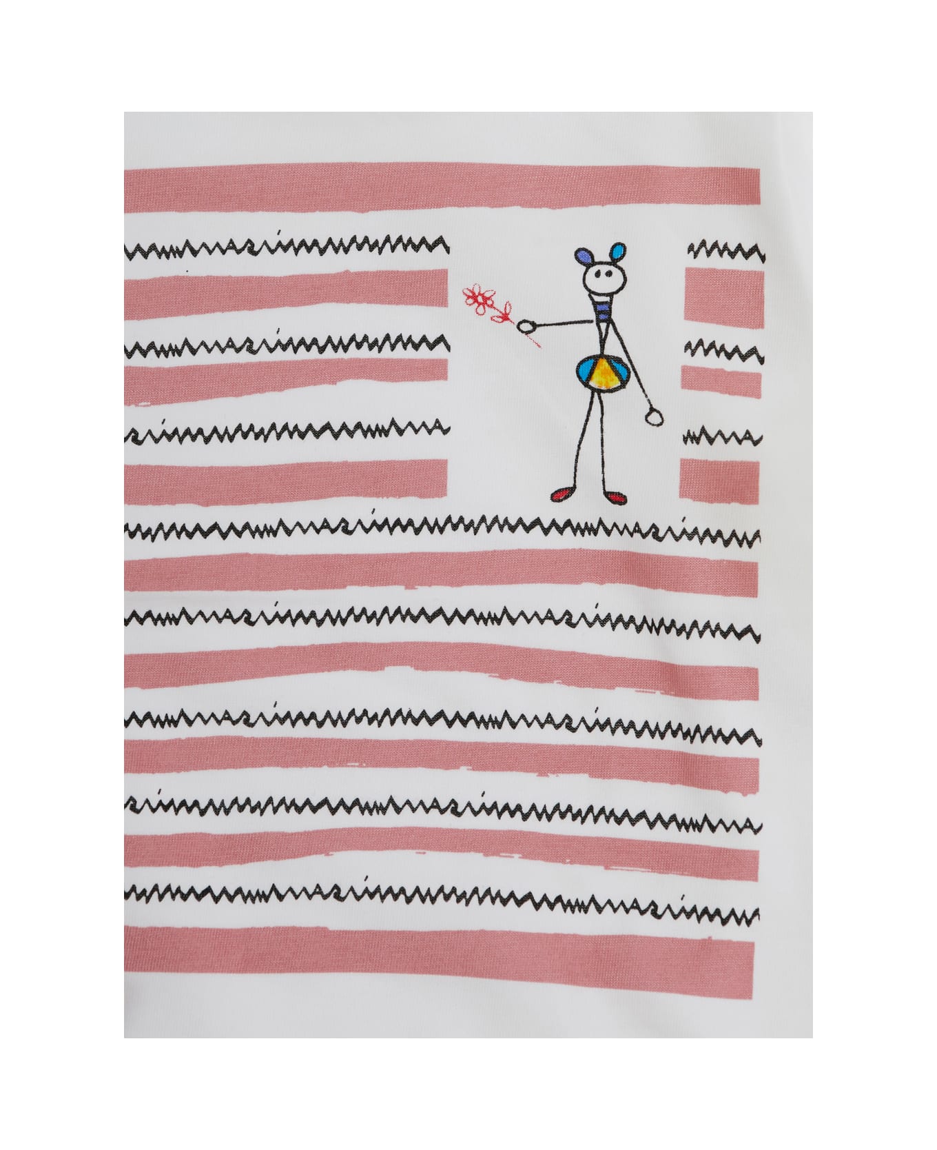 Marni White Long Sleeve T-shirt With Front Print In Cotton Girl - White