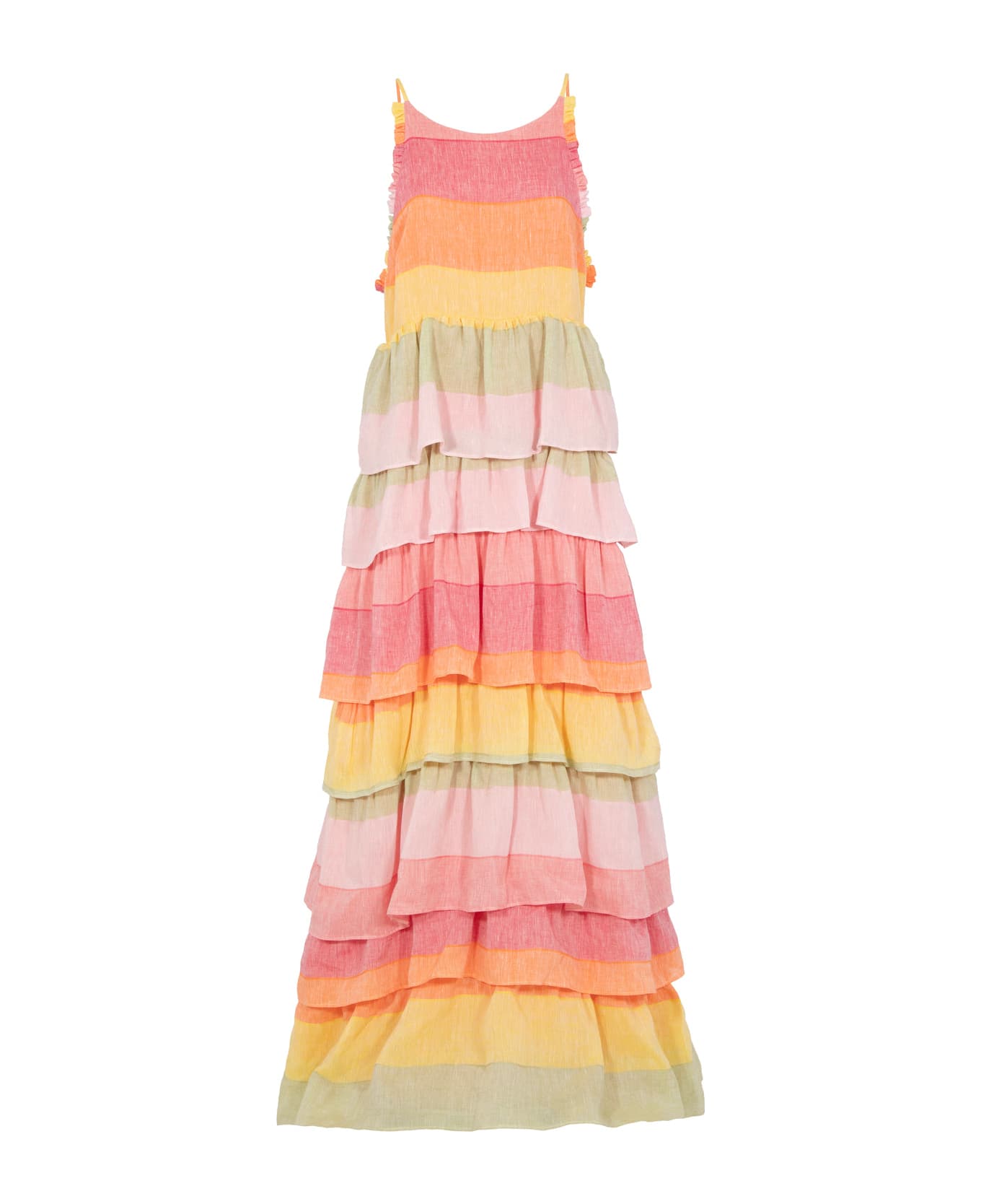 Amotea Greta Dress In Rainbow Linen - Rainbow ワンピース＆ドレス