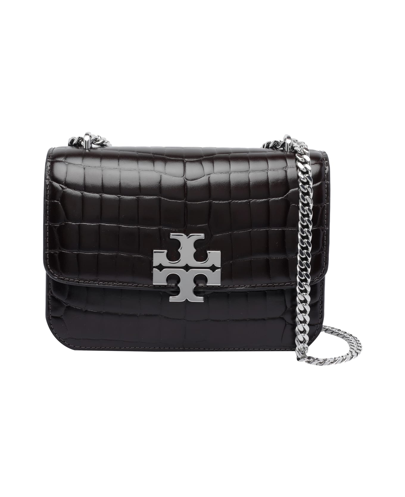 Tory Burch Small Eleanor Croc Convertible Shoulder Bag - Red