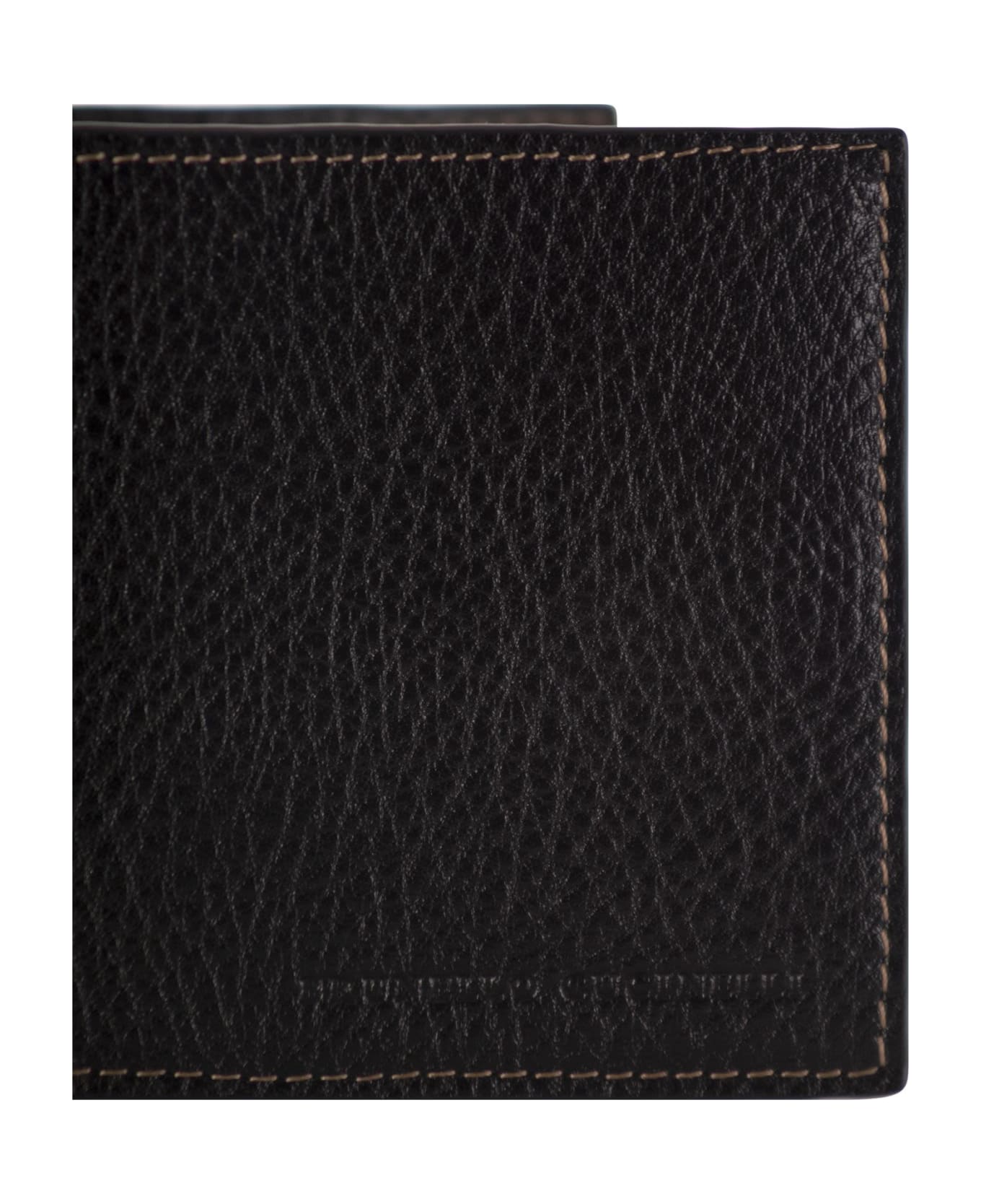 Brunello Cucinelli Leather Wallet With Logo Engraving - Black