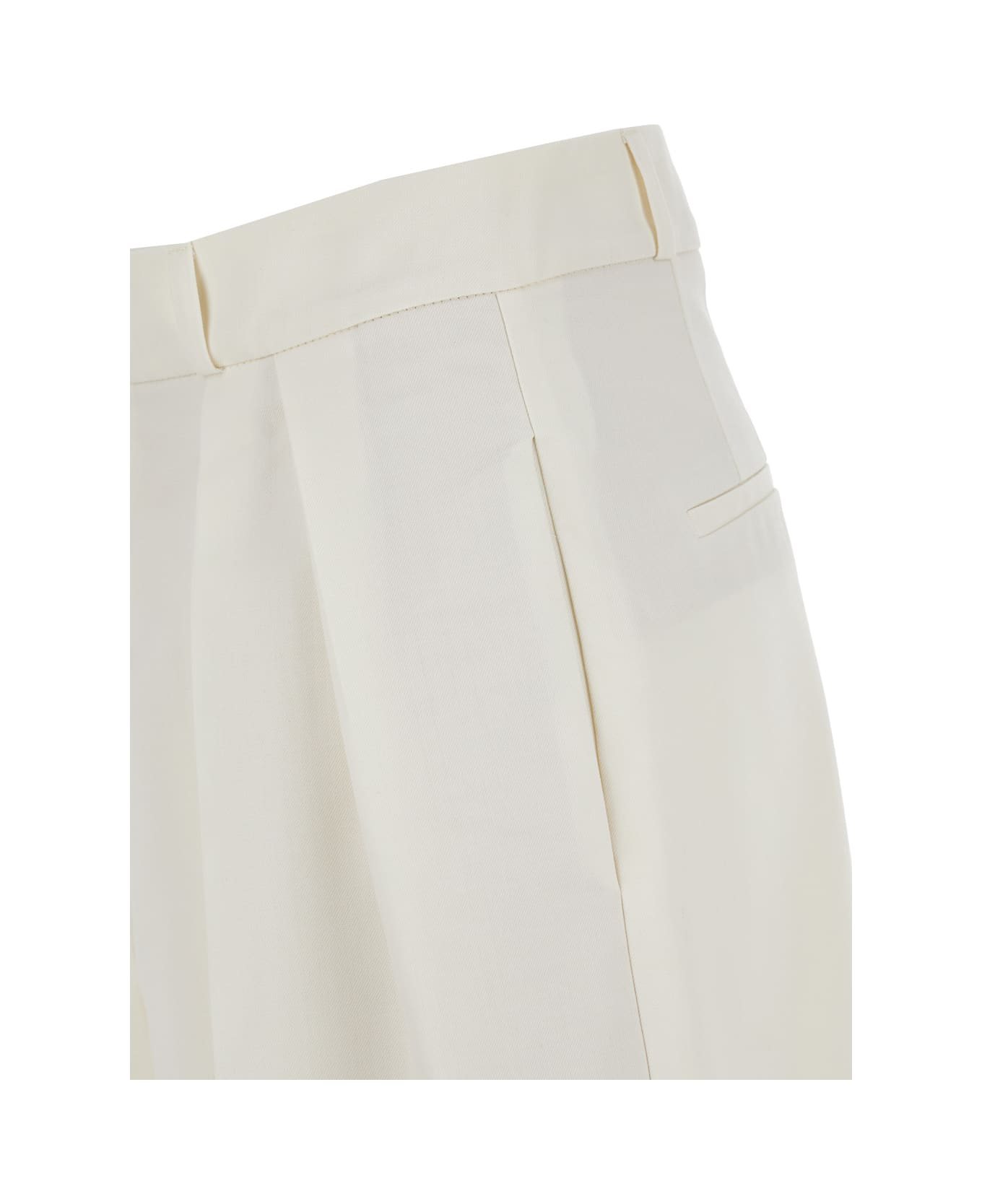 Róhe White Tailored Shorts In Wool Woman - White ボトムス